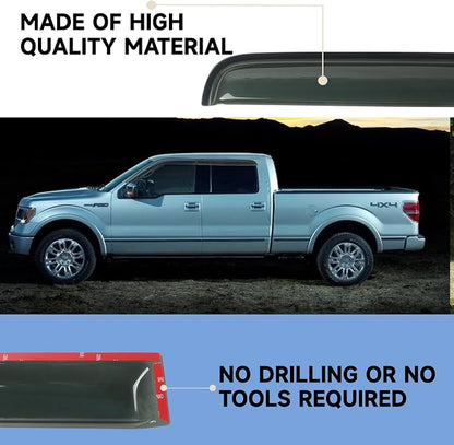 Rain Guards Window Visors Fit for 2009-2014 Ford F150 SuperCrew Cab Truck - Image 5