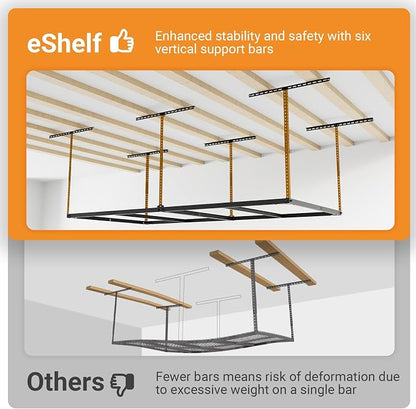 4x8ft Overhead Garage Storage Rack Wooden Decking Not Included, Heavy Duty - Image 5