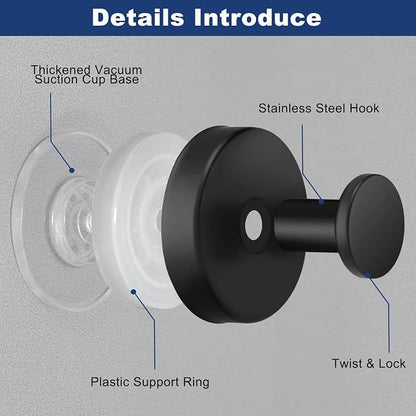 2 PCS Suction Cup Hooks for Shower, Hooks for Inside Shower, Removable Towel - Image 3