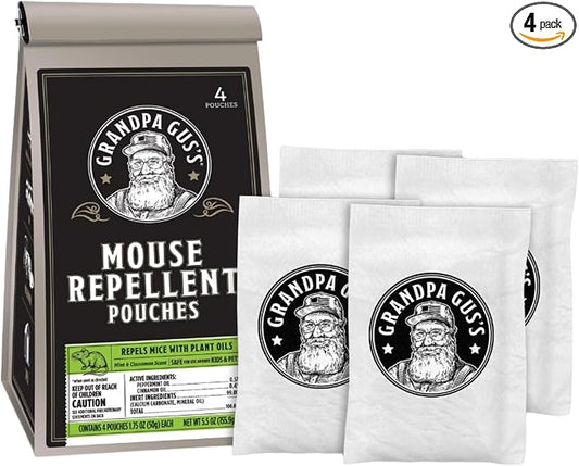 Grandpa Gus's Extra-Strength Mouse Repellent Pouches, Cinnamon/Peppermint Oils by GrandpaGussPestControlProducts