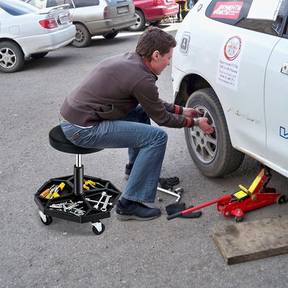 Adjustable Mechanic Rolling Stool, Pneumatic Rolling Stool - Image 2