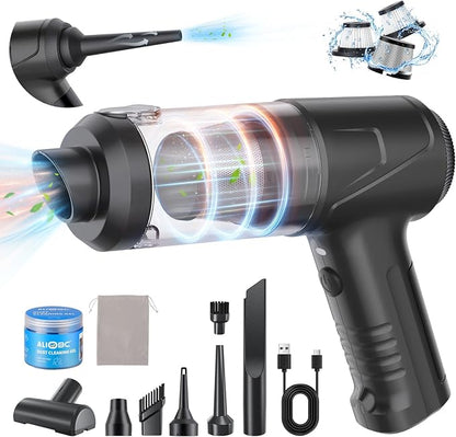 2-in-1 Car Vacuum&Air Duster, 65w/16kpa/30 Mins, High Powerful Dust Cleaner by ALIOBC