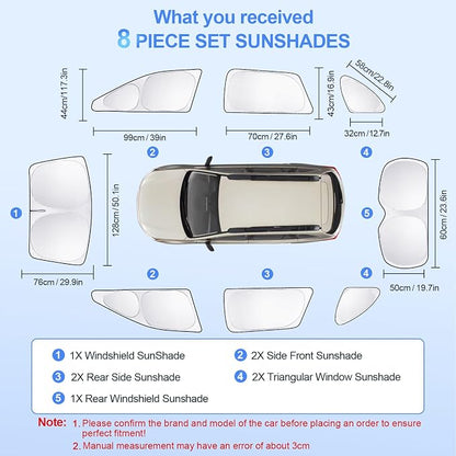8pcs Car Window Shades for Subaru Outback Wagon 2015-2019 Accessories, - Image 7