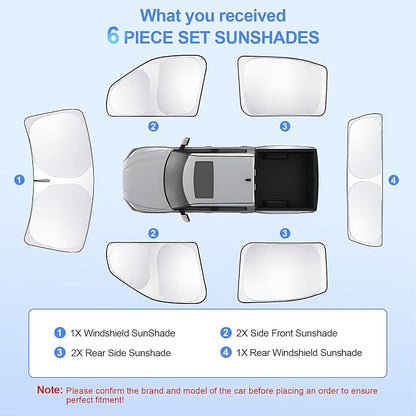 6pcs Car Window Shades for Toyota Tundra 2022-2025 Accessories, Windshield Side - Image 7