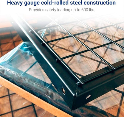 FLEXIMOUNTS 4x8 Overhead Garage Storage Rack w/Hooks Adjustable Ceiling Storage - Image 4