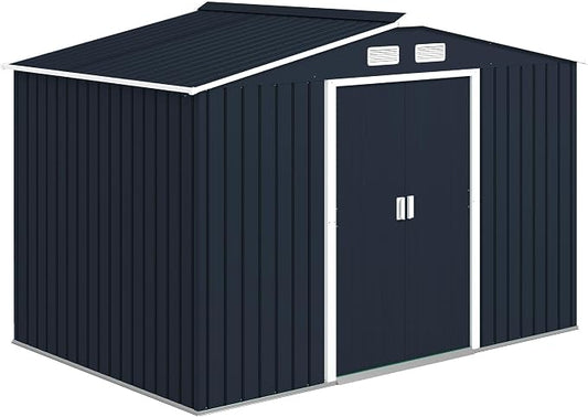 Outsunny 9' x 6' Outdoor Storage Shed, Garden Tool Metal Shed by Outsunny
