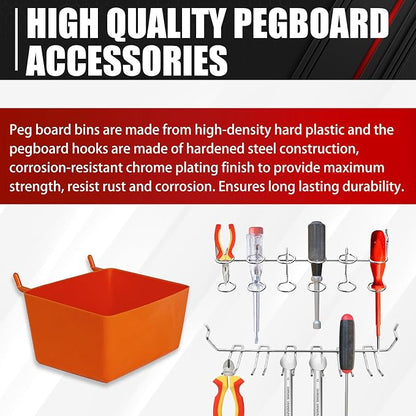 C&T 80 Piece Pegboard Hooks Assortment Kit, Pegboard Accessories Organizer Set - Image 2