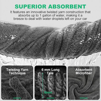 2 Pack Microfiber Towels for Cars, 1200 GSM Ultra-Soft Microfiber 36”x 24”& 16" - Image 3
