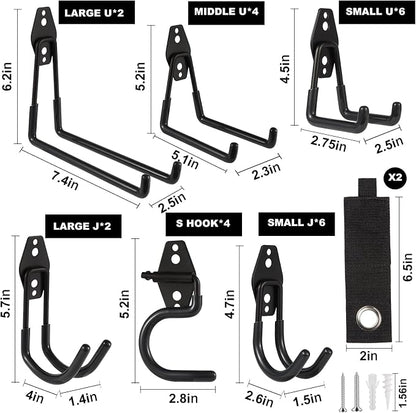 Garage Hook Heavy Duty Wall Storage Hangers, 26 Pack Garage Storage Hooks Steel - Image 2