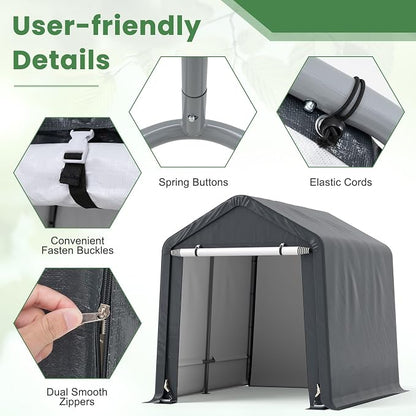 Tangkula 8x6.5Ft Portable Shed, Outdoor Storage Shelter - Image 6