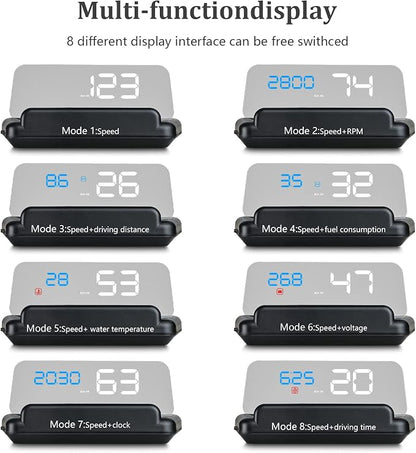 Heads up Display for Cars, C500 Car Digital GPS Speedometer, Stereo Projecting - Image 7