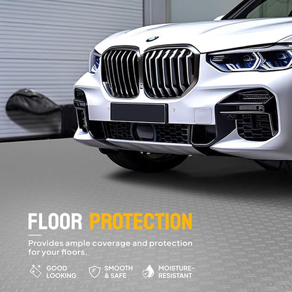 TUFFIOM 7.5 x 20 FT Garage Floor Mat, Thickened Diamond Plate PVC Garage Mats - Image 2
