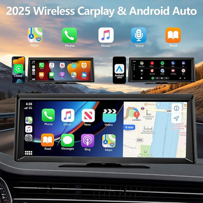 Wireless Carplay Screen for Car 2K Dash Cam, 8.1" HD Portable Car Stereo - Image 2