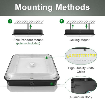 80W/60W/40W Power Selectable LED Canopy Garage Light - Image 3