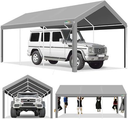COBIZI Carport 10x20ft Heavy Duty Portable Garage, 2.0 Powder Coated Frame by COBIZI