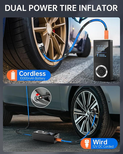 Tire Inflator Portable Air Compressor, 150 PSI Smart Air Pump - Image 3