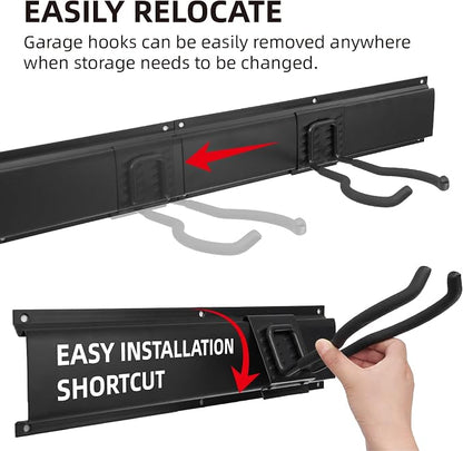 Sinoer Heavy Duty Steel Garage Wall Mount Garden Tool Organizer - Image 4