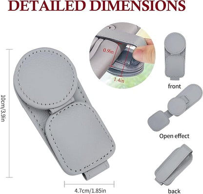 KIWEN 2 Pack Sunglasses Holder for Car Visor, Magnetic Leather Sunglass - Image 6