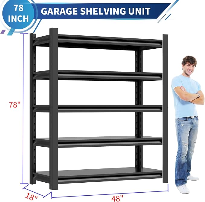 Metal Garage Shelving Unit, 3000 lbs Industrial Shelves - Image 3