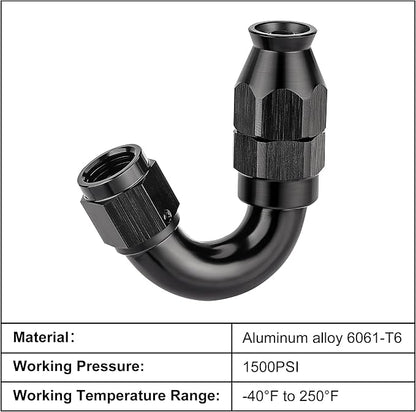 EVIL ENERGY 4AN 150 Degree PTFE One Piece Full Flow End Hose Fitting Aluminum - Image 3
