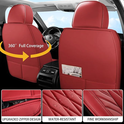 WELLDO Car Seat Covers Full Set, Leather Seat Covers - Image 3
