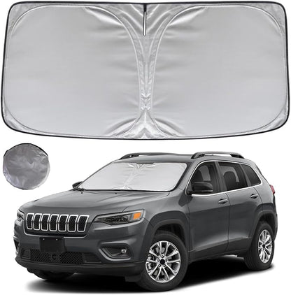 KAYZT Windshield Sun Shade for 2014-2023 Jeep Cherokee SUV Foldable Sunshade by KAYZT