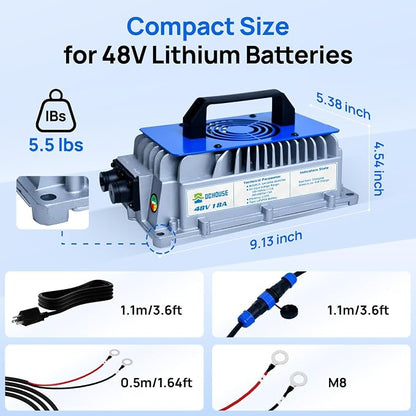 DC HOUSE 48V 18A Lithium Battery Charger, 900W Fast Charger, Charging - Image 7