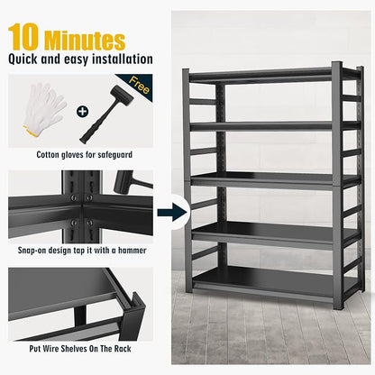 78"H Garage Shelving Heavy Duty Shelving Units, 3500LBS Large Capacity - Image 4