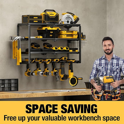 YYR 4 Layer Power Tool Organizer Wall Mount, Cordless Drill Hanger Storage Rack - Image 4