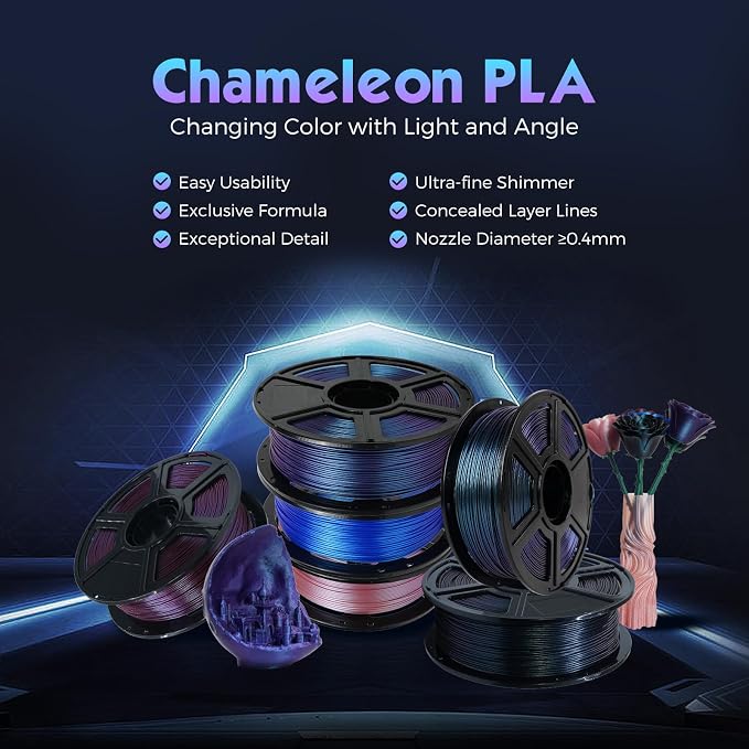 FLASHFORGE PLA Filament 1.75mm +/- 0.02mm Burnt Titanium, Color Changeable 3D - Image 2