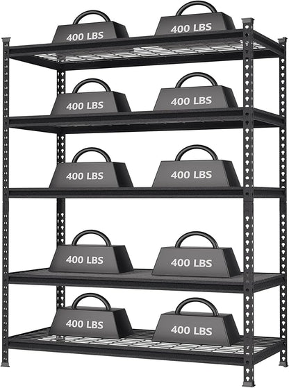 WORKPRO 5-Tier Metal Storage Shelving Unit, 48”W x 24”D x 72”H, Adjustable by WORKPRO