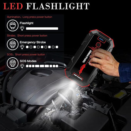 Car Jump Starter 2000A Peak 12V Car Battery Booster Pack, Portable Battery - Image 5