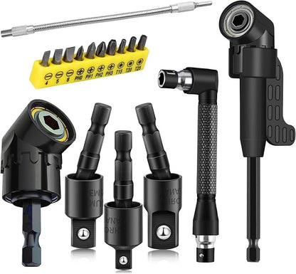 17Pcs Tools Flexible Drill Bit Extension, Include 3Pcs Rotatable Socket Adapter by CIGOTU