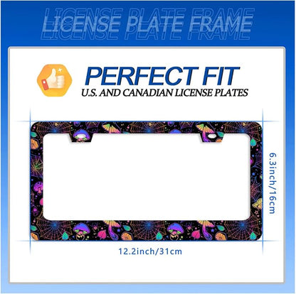 Hippie Mushroom License Plate Frame Mushrooms License Plate Stainless Steel - Image 7