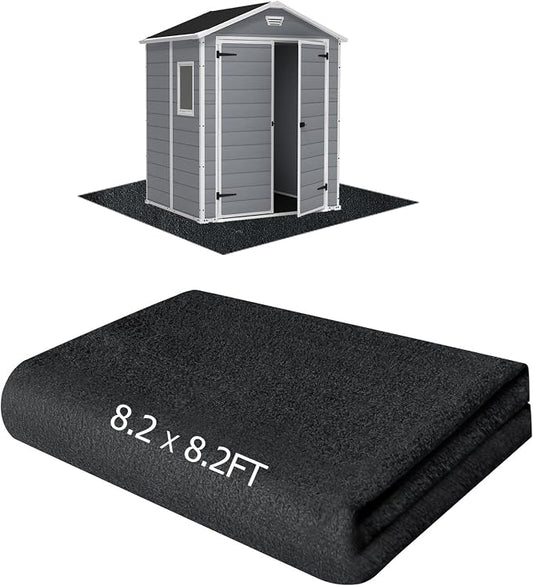 Outdoor Storage Shed Floor Mat, 8.2*8.2FT Waterproof Washable Garden Flooring by RUNZEG