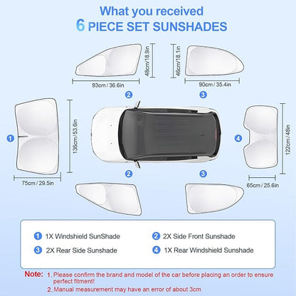 6pcs Car Window Shades for Toyota Camry 2018-2024 Accessories, Windshield Side - Image 7