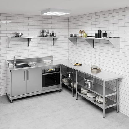 AmGood 72" Long X 18" Deep Stainless Steel Wall Shelf | NSF Certified | - Image 2