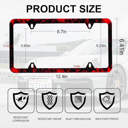 LivTee Black License Plate Frames, 4 Holes Stainless Steel License Plate Covers - Image 3