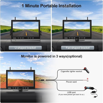 Fookoo 1080P 10" Magnetic Wireless Backup Camera 10" HD Split Screen Monitor - Image 7
