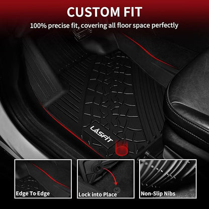 LASFIT Floor Mats for Jeep Compass 2017-2025 All Weather TPE Custom Fit Car - Image 3