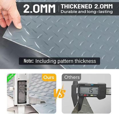 TUFFIOM 5 x 10 FT Garage Floor Mat, Thickened Diamond Plate PVC Garage Mats - Image 7