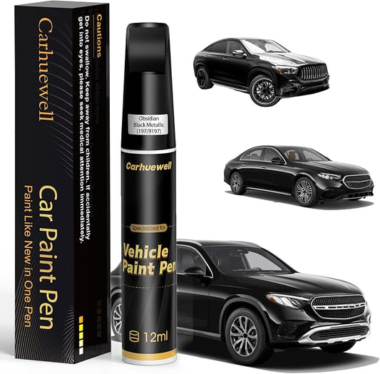 Obsidian Black Metallic Touch Up Paint Compatible by Carhuewell