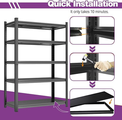 Garage Shelving 3500Lbs Storage Shelves Adjustable Metal Shelving Units 5-Tier - Image 3
