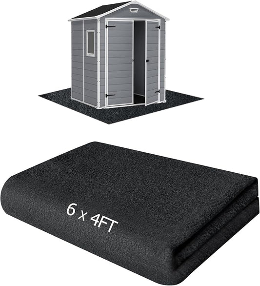 Outdoor Storage Shed Floor Mat, 6 * 4FT Waterproof Washable Garden Flooring Pad by RUNZEG