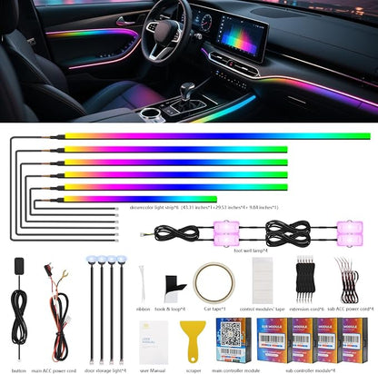2025 Upgraded Dreamcolor Acrylic Interior Car LED Strip Light - Image 2
