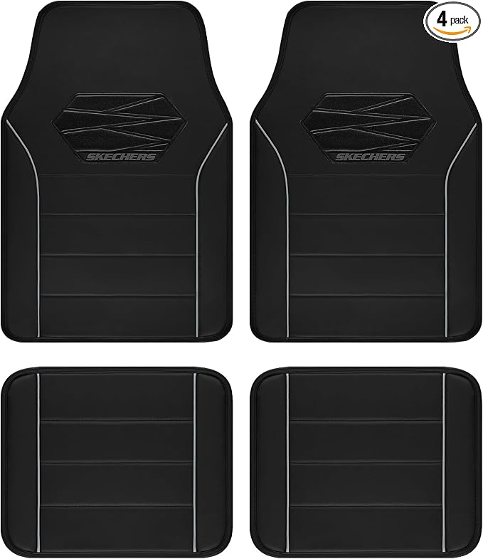 Skechers Memory Foam Car Mats, Leather Piping Floor Mats by Skechers
