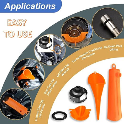 Oil Change Tool Kit for Harley Davidson Accessories, Oil Filter Wrench - Image 4