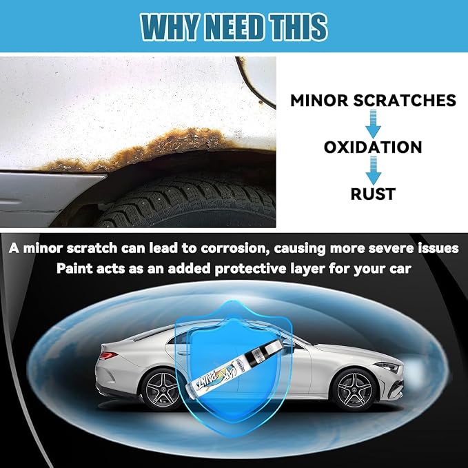 White Car Paint Touch Up, Car Paint Scratch Repair Pen, Color Accurate - Image 3