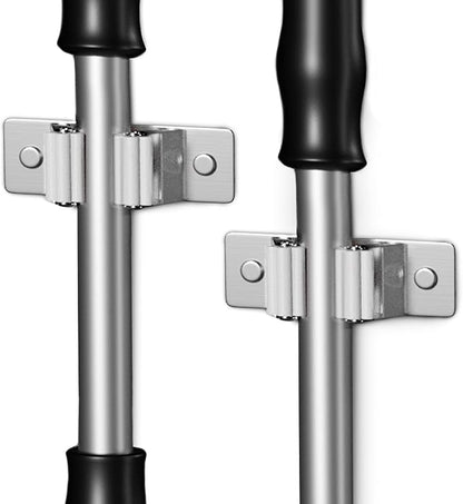 Self Adhesive Broom and Mop Holder Wall Mounted – SUS304 Stainless Steel 2-Slot - Image 7