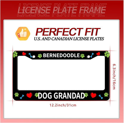Bernedoodle Dog Lover License Plate Frame Floral License Plate Stainless Steel - Image 7